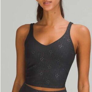 NEW Lululemon  Align Tank Emboss Black with Logos Size 12